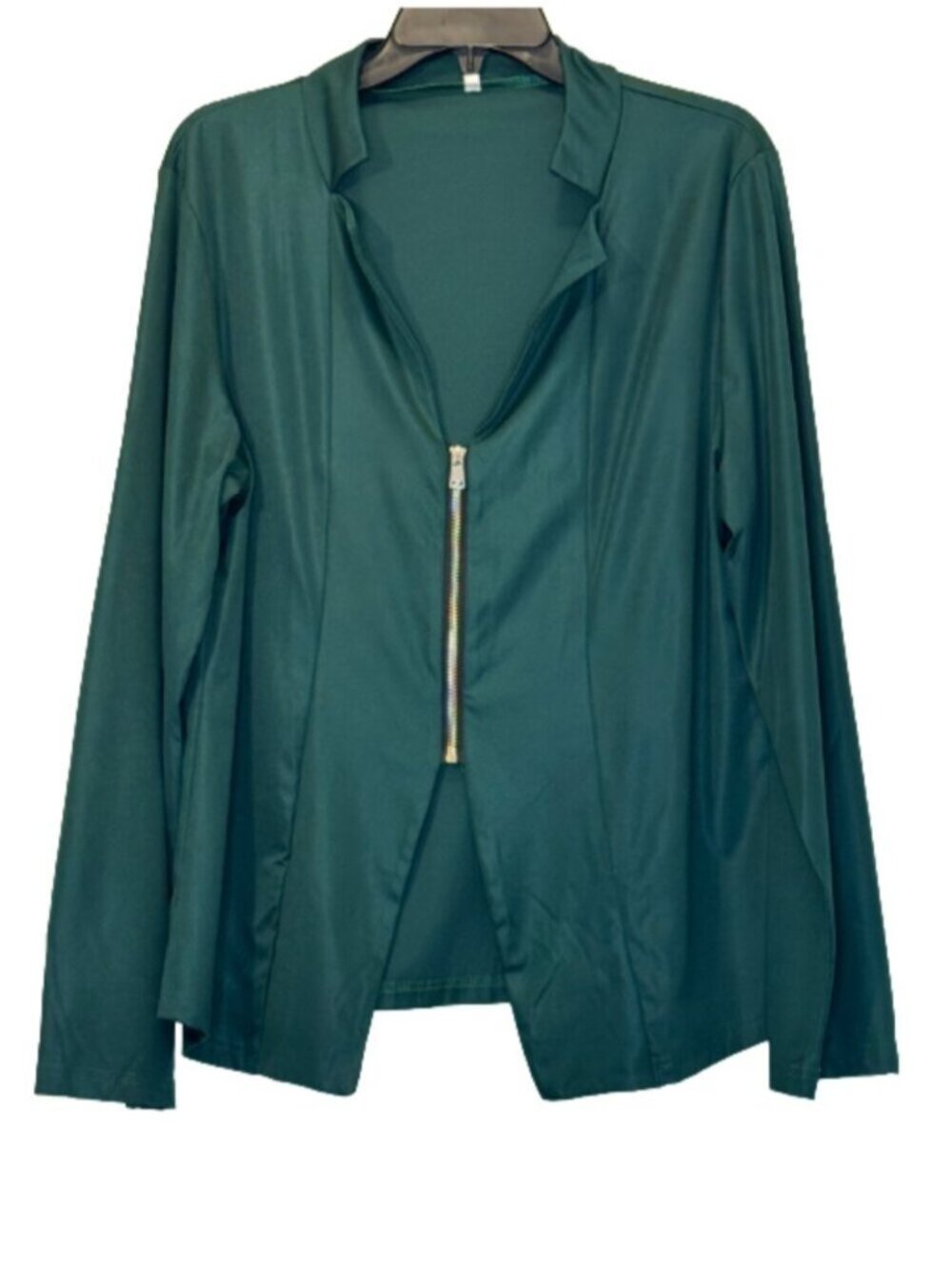Green Zip-Front Lightweight Jacket/Cardigan Size XL